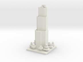 30x30 Tower01 (mix trees) (1mm series) in White Natural Versatile Plastic