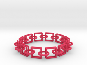 Circles and Squares Bracelets in Pink Processed Versatile Plastic