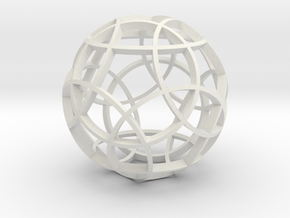 Rhombicosidodecahedron (narrow) in White Natural Versatile Plastic