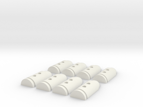 Bullet Buttons #3 in White Natural Versatile Plastic