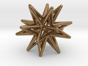 Icosahedron Star Earring in Natural Brass