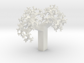 Skew Fractal Tree (Wild) in White Natural Versatile Plastic