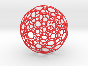 Hollow Sphere in Red Processed Versatile Plastic