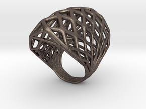 Ring 002 in Polished Bronzed Silver Steel