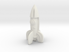 Rocket Paper~weight in White Natural Versatile Plastic