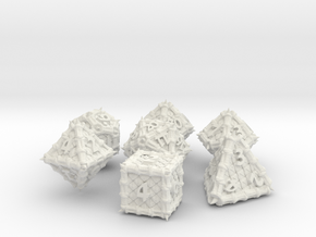 Dragon Dice Set in White Natural Versatile Plastic