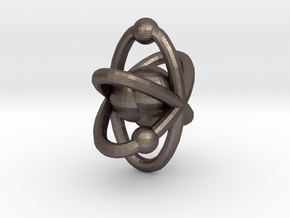 Atom pendant 1 in Polished Bronzed Silver Steel