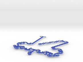 Floral Vine Necklace w/ Toggle Clasp in Nylon in Blue Processed Versatile Plastic