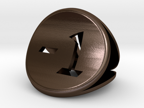The Confused Coin in Polished Bronze Steel