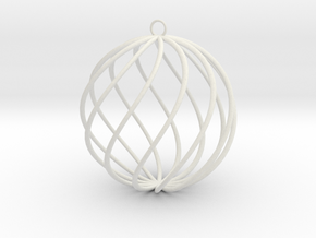 spiral christmas ball large in White Natural Versatile Plastic