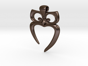 Owl Heart Pendant in Polished Bronze Steel