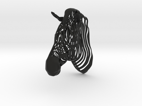 3D Printed Wired Life Zebra Trophy Head Wall in Black Natural Versatile Plastic