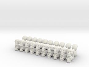 40 Skulls in White Natural Versatile Plastic