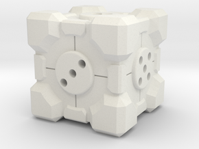 Companion Cube d6 Alternate in White Natural Versatile Plastic