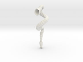 Snake tail Pendant, ear spacer in White Natural Versatile Plastic