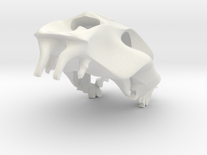 Tiger Skull pendant  in White Natural Versatile Plastic