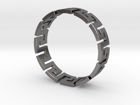 Meander Ring X12 in Polished Nickel Steel