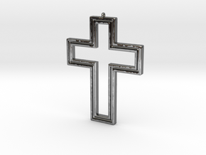 Holy Cross Pendant in Fine Detail Polished Silver