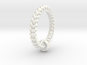 Cubichain Bracelet (Multiple sizes) in White Processed Versatile Plastic: Extra Small