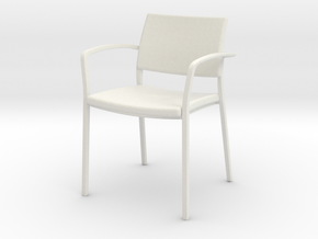 Stylex Brooks Arm Chair 1:24 Scale in White Natural Versatile Plastic