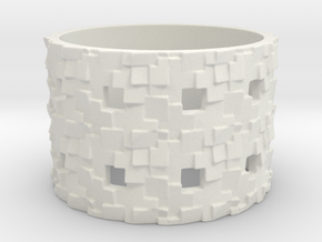 Puzzle Box Ring Size 9 in White Natural Versatile Plastic