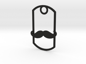 Movember dog tag in Black Natural Versatile Plastic