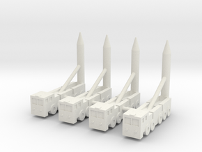 1/350 Chinese DF-21C MRBM (x4) in White Natural Versatile Plastic