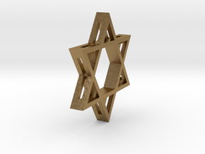 Small Star of David (with Hole) in Polished Gold Steel