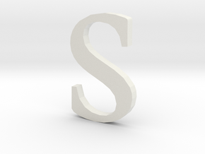 S  (letters series) in White Natural Versatile Plastic