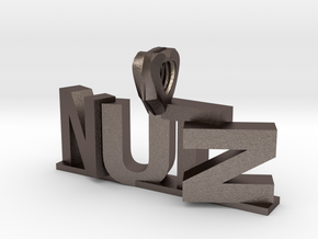 Nutz Leters 1 in Polished Bronzed Silver Steel