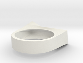 Cutting Edge Ring - 18 mm in White Natural Versatile Plastic