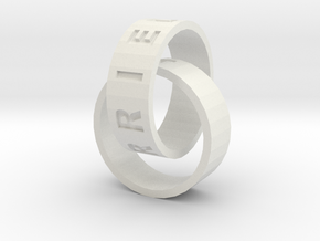 Connected Rings Just Married in White Natural Versatile Plastic