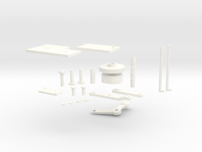 1:7 Scale Centre Console Misc Parts in White Processed Versatile Plastic