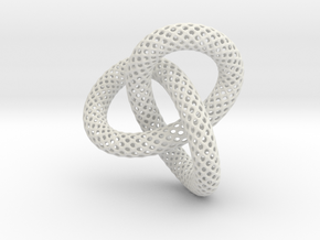 Knotted Torus With Ball in White Natural Versatile Plastic