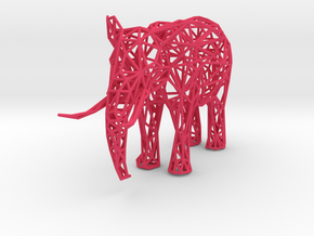 Digital Safari- Elephant (Small) in Pink Processed Versatile Plastic