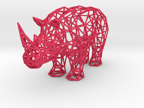 Digital Safari- Rhino (Small) in Pink Processed Versatile Plastic