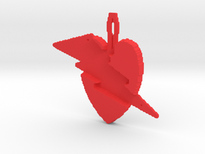 budget heart lightening pendant in Red Processed Versatile Plastic