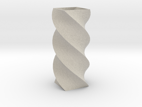 Twisted Poly 4 Cornered Pencil Cup in Natural Sandstone