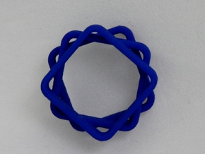 Stacked And Staggered Ring - US Size 07 in Blue Processed Versatile Plastic