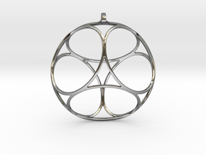Ephemeral Cubic Shell Pendant in Fine Detail Polished Silver