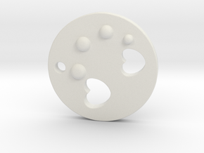 Love Disk V2 20mm in White Natural Versatile Plastic