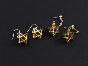 Star Tetrahedron earrings #Gold in 18K Gold Plated