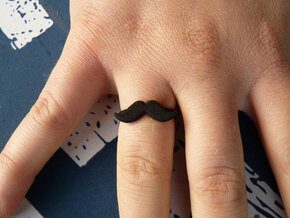 Ring Moustache Plastic in Black Natural Versatile Plastic