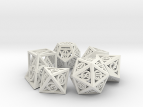 Deathly Hallows Dice Set in White Natural Versatile Plastic