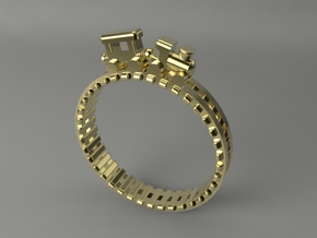 Train Nr2 Ring in Polished Brass