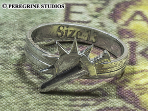 Ring - Argent Dawn Signet (Size 13) in Fine Detail Polished Silver