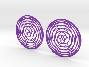 Rose Curve Earrings 60mm in Purple Processed Versatile Plastic