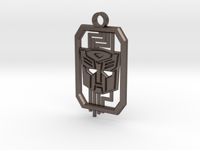 Autobot Dog Tag in Polished Bronzed Silver Steel