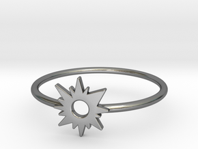 Sun Midi Ring 16mm inner diameter by CURIO in Polished Silver