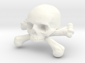 12mm .47in Skull & Bones for earring in White Processed Versatile Plastic